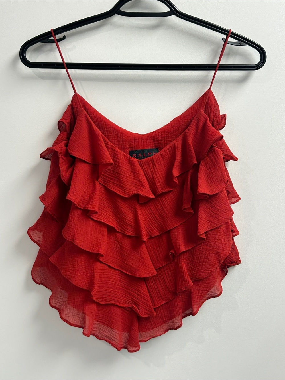 Ralph Lauren Red Layered Ruffle Tank - Picture 1 of 4